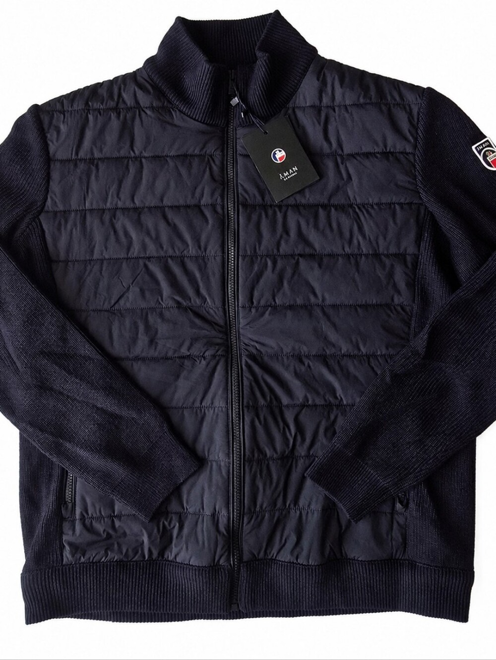 Fusalp X ĀMAN Le Mélézin Men's Lissandre Lightweight Knit Sweater Jacket XL Navy